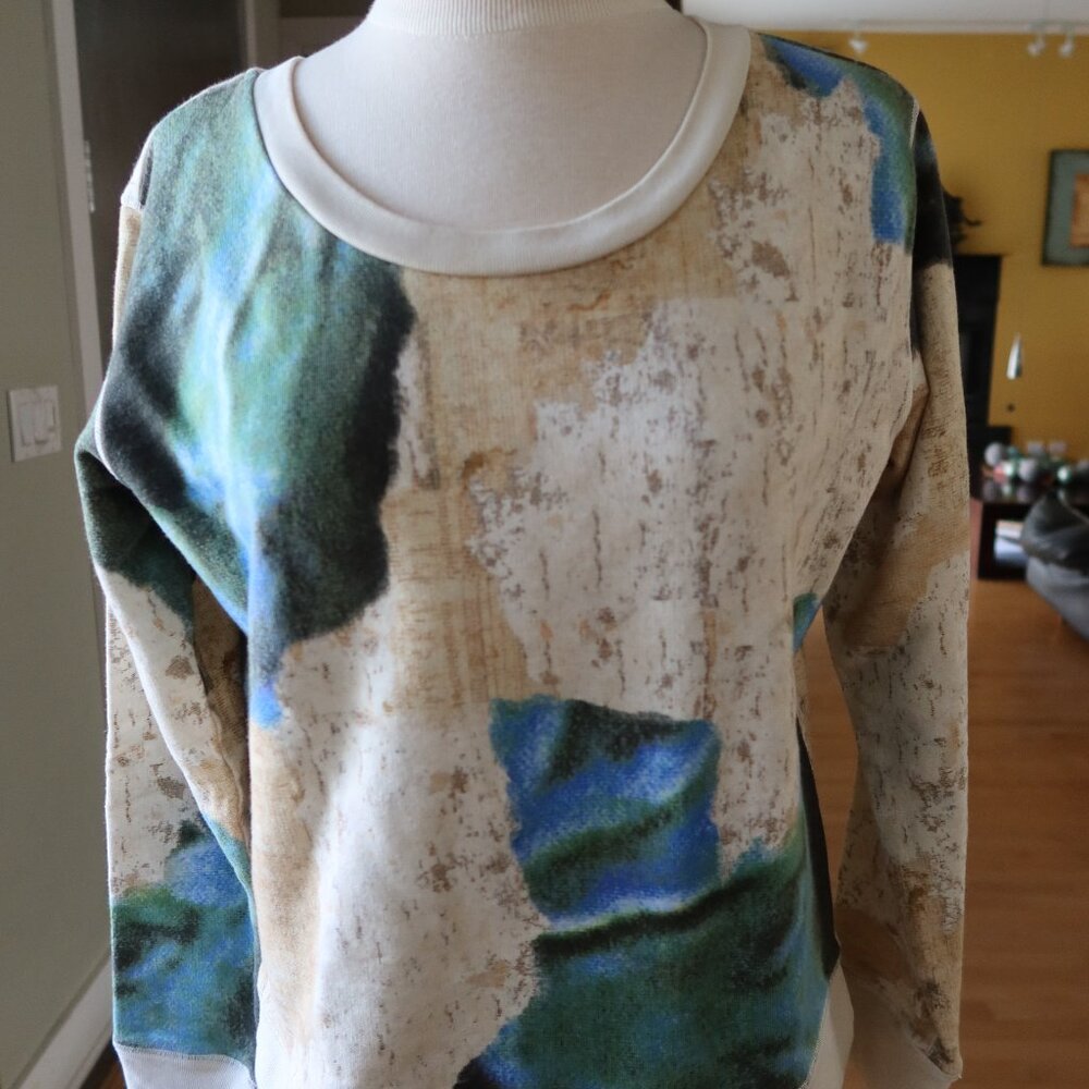 Acne Studios Angle Printed abstract unisex sweatshirt pullover $300 Barneys